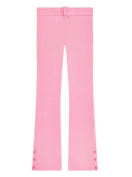  Courrèges Ribbed-knit Belted Trousers - Pink 