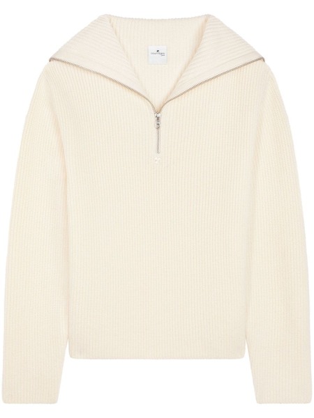  Courrèges Ribbed-knit Hooded Sweater - Neutrals 