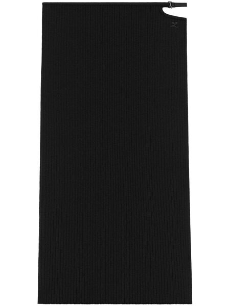 Courrèges Ribbed-knit Midi Skirt - Black 