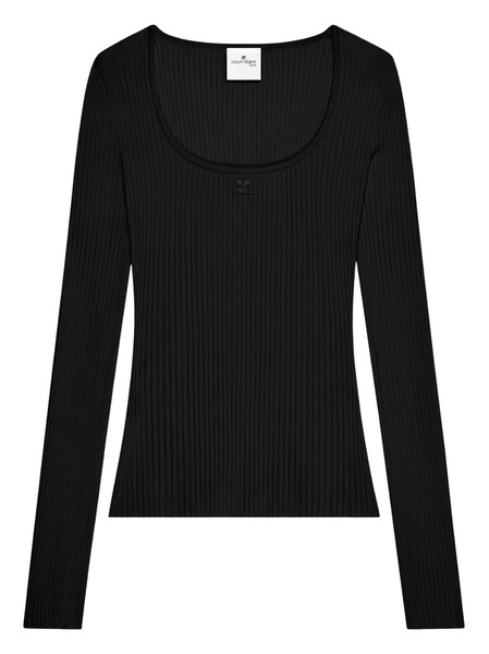  Courrèges Ribbed-knit Sweater - Black 