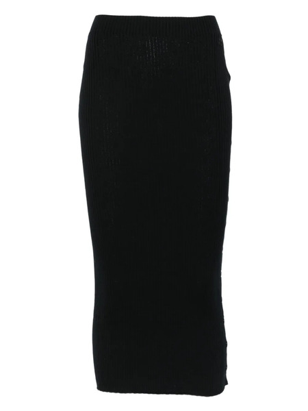  Courrèges Ribbed Midi Skirt - Black 