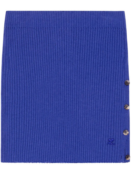  Courrèges Ribbed Mini Skirt - Blue 