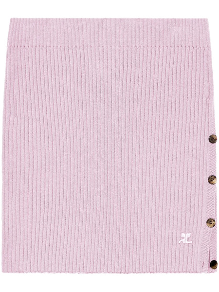  Courrèges Ribbed Mini Skirt - Pink 