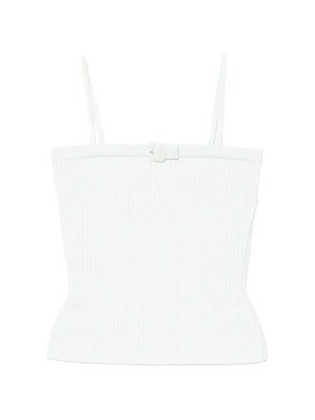  Courrèges Ribbed Strap Tank Top - Blue 