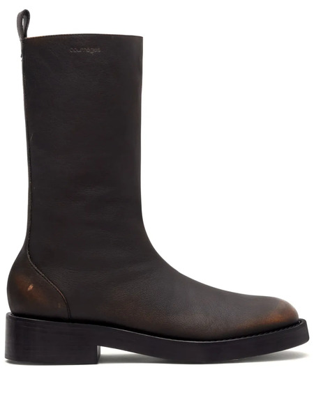  Courrèges Rider Patina Leather Boots - Brown 