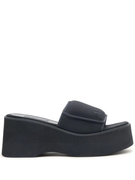  Courrèges Scuba Wave 75mm Platform Slides - Black 