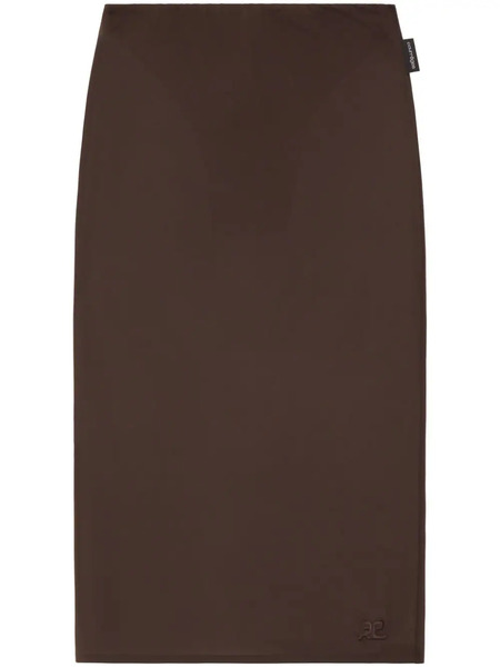  Courrèges Semi-sheer Midi Skirt - Brown 