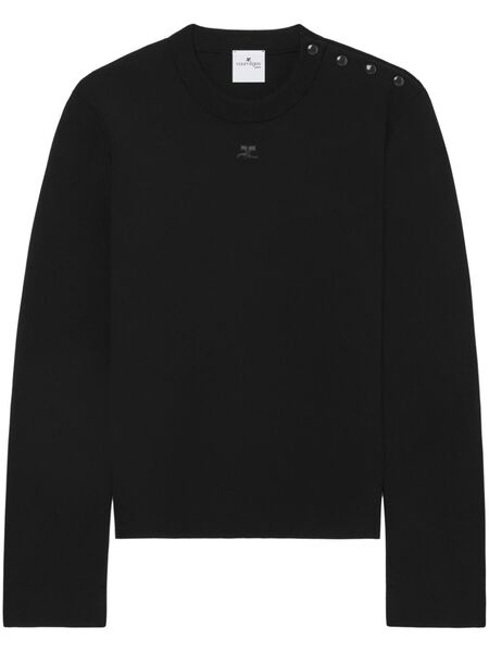  Courrèges Shoulder Snaps Sweater - Black 