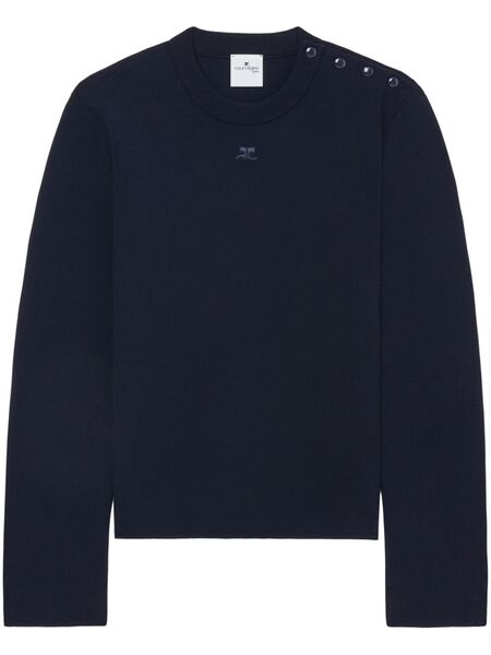  Courrèges Shoulder Snaps Sweater - Blue 