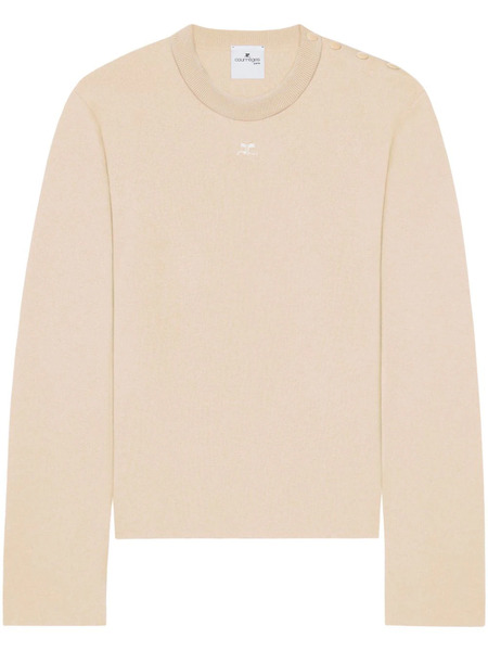  Courrèges Shoulder Snaps Sweater - Neutrals 