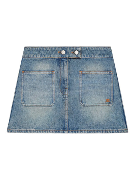  Courrèges Signature Denim Mini Skirt - Blue 