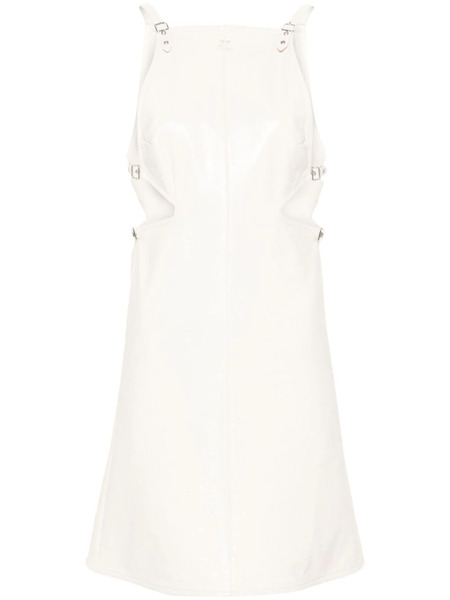  Courrèges Slash Buckle Sleeveless Minidress - White 