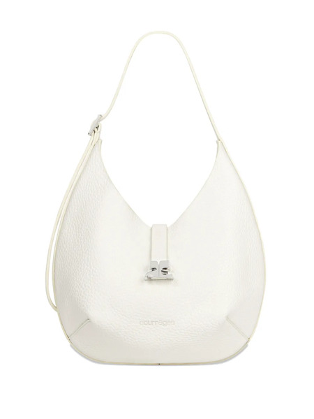  Courrèges Small Hobo Grained Leather Tote Bag - White 