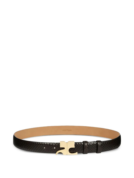  Courrèges Snakeskin-effect Leather Belt - Black 