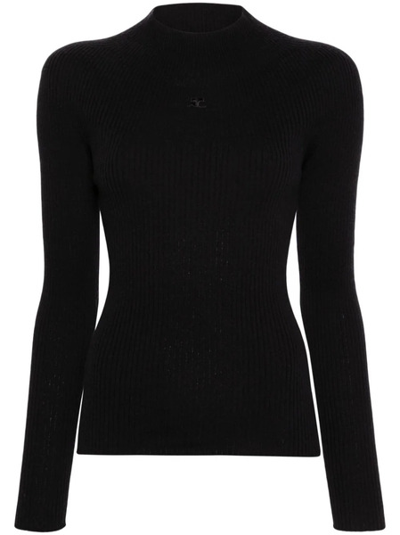 Courrèges Solar Ribbed Jumper - Black 