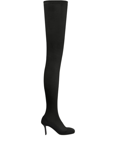  Courrèges Square-toe Mesh Over-the-knee Boots - Black 