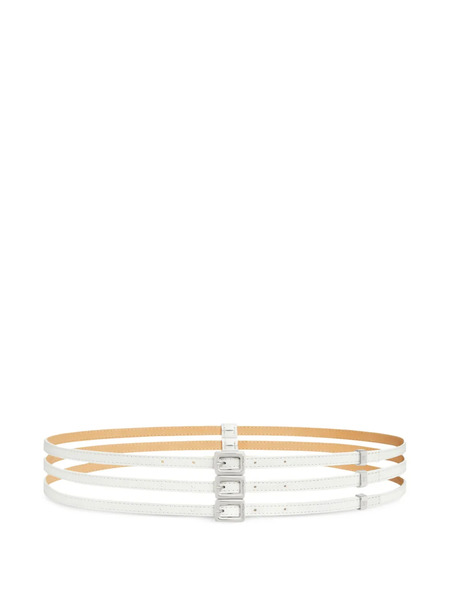  Courrèges Stacked Buckled Belt - White 