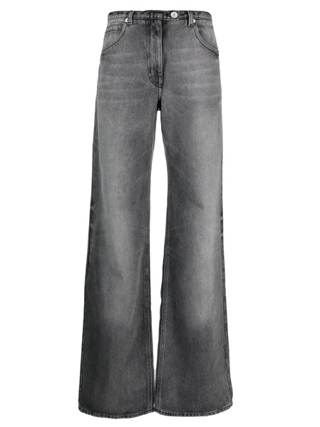  Courrèges Stonewashed Low-rise Wide-leg Jeans - Grey 