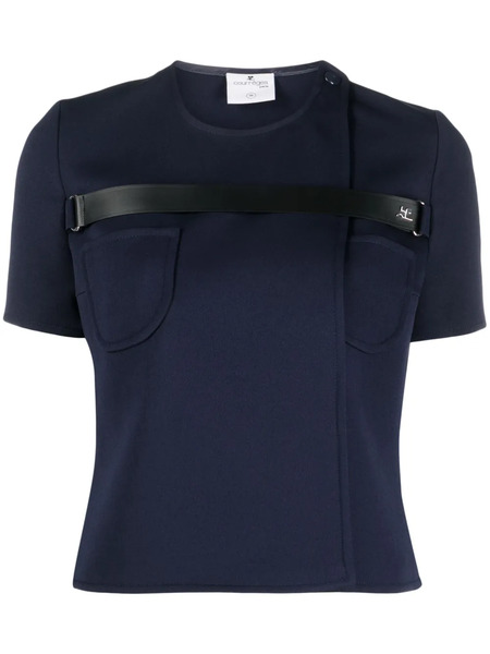  Courrèges Strap-detail T-shirt - Blue 