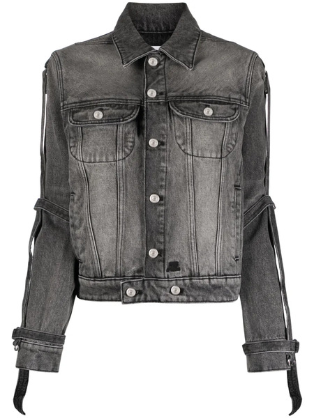  Courrèges Strap-embellished Denim Jacket - Grey 
