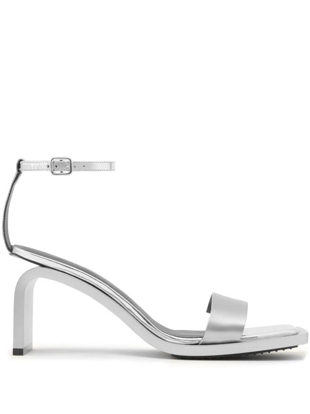  Courrèges Stream Mirror 70mm Leather Sandals - Silver 