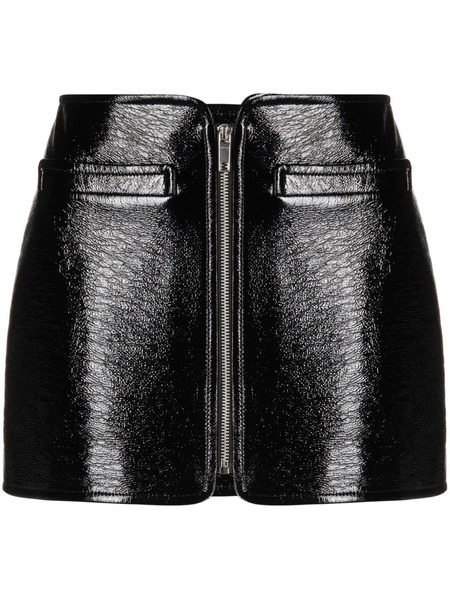  Courrèges Swallow Vinyl Mini Skirt - Black 