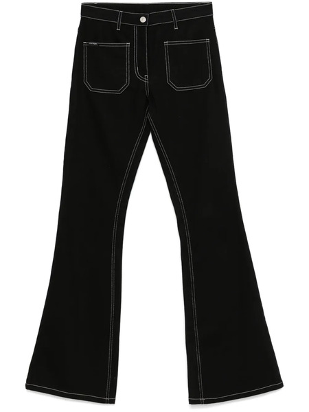  Courrèges Topstitched Bootcut Jeans - Black 