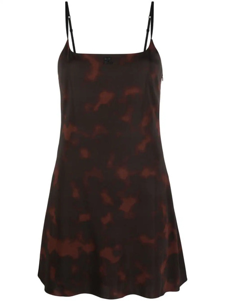  Courrèges Tortoiseshell Effect Sleeveless Mini Dress - Brown 