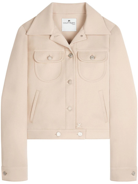  Courrèges Trucker Button-fastening Twill Jacket - Neutrals 