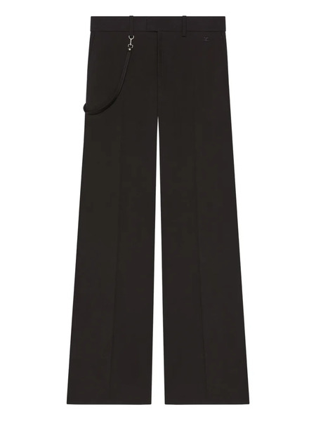  Courrèges Twill Bootcut Trousers - Black 