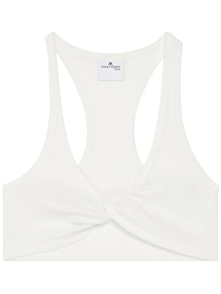  Courrèges Twist-detailing Top - White 