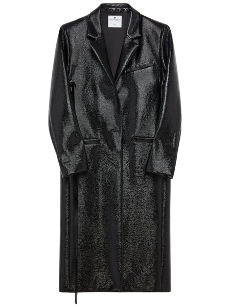  Courrèges Vinyl Mid-length Trench Coat - Black 