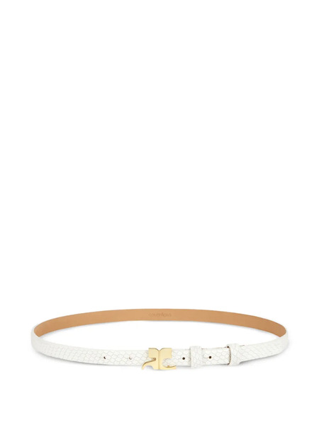  Courrèges Viper Leather Belt - White 