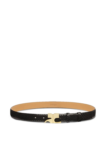  Courrèges Viper Snake-effect Leather Belt - Black 