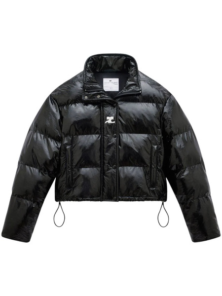  Courrèges Vynil Logo-print Puffer Jacket - Black 