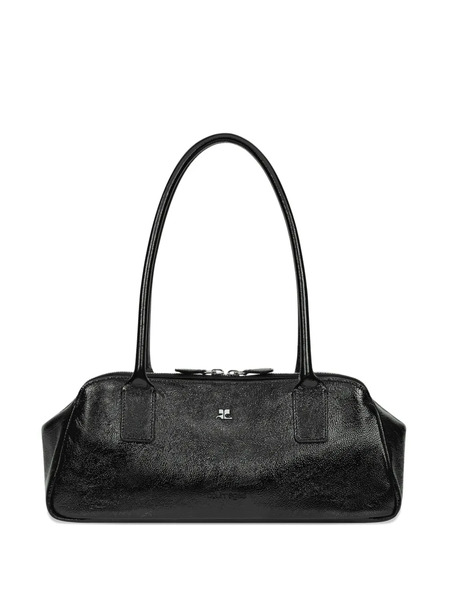  Courrèges Zip Leather Shoulder Bag - Black 