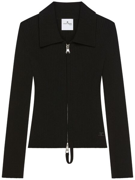  Courrèges Zip-up Cardigan - Black 