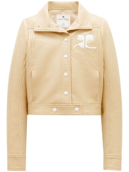  Courrèges Zip-up Vinyl Jacket - Neutrals 