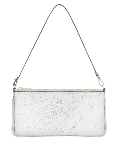  Courrèges Zipped Leather Shoulder Bag - Silver 