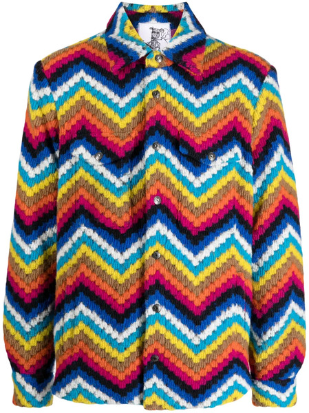  Cout De La Liberte Zig-zag Print Shirt Jacket - Multicolour 