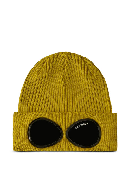  C.p. Company Goggle Ribbed Beanie Hat - Yellow 