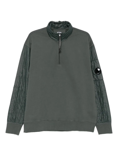  C.p. Company Half-zip Quilted Sleeve Sweatshirt - Grey 