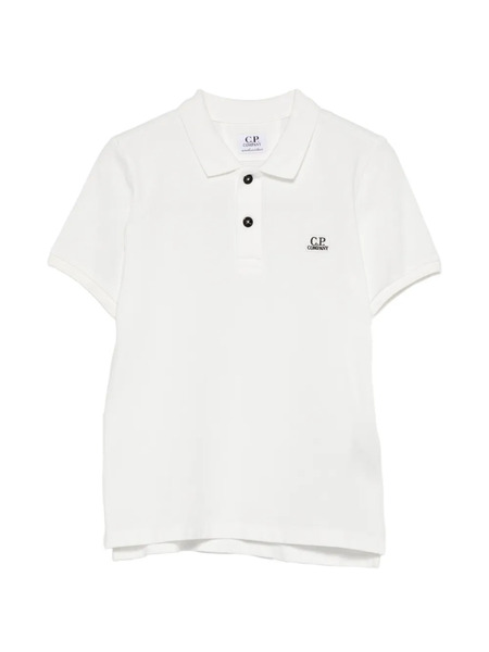  C.p. Company Kids Buttoned Polo Shirt - White 
