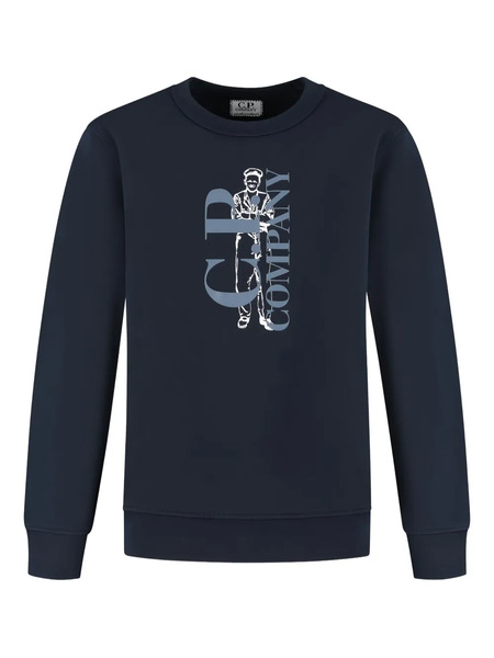  C.p. Company Kids Crew-neck Sweatshirt - Blue 