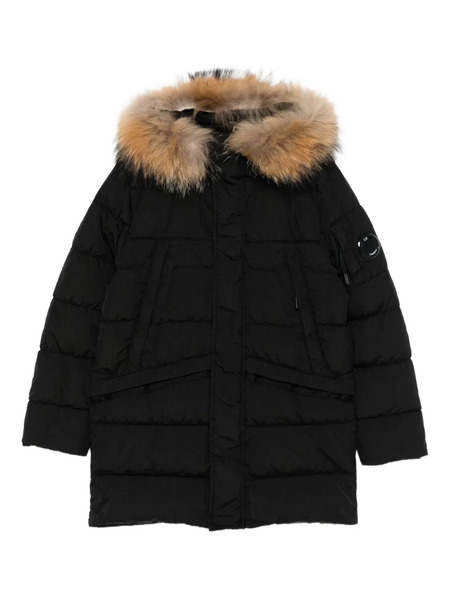  C.p. Company Kids Faux-fur Hooded Jacket - Black 