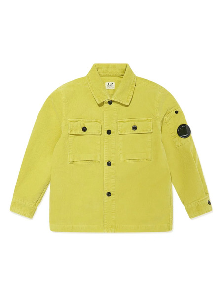 C.p. Company Kids Logo-patch Shirt - Green 
