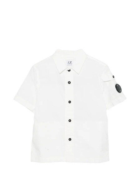  C.p. Company Kids Logo-patch Shirt - White 