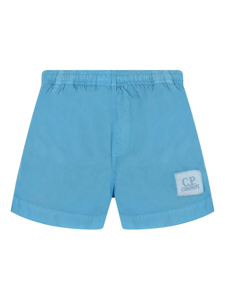  C.p. Company Kids Logo-patch Swim Shorts - Blue 