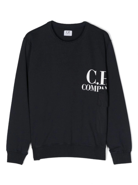  C.p. Company Kids Logo-print Sweatshirt - Blue 