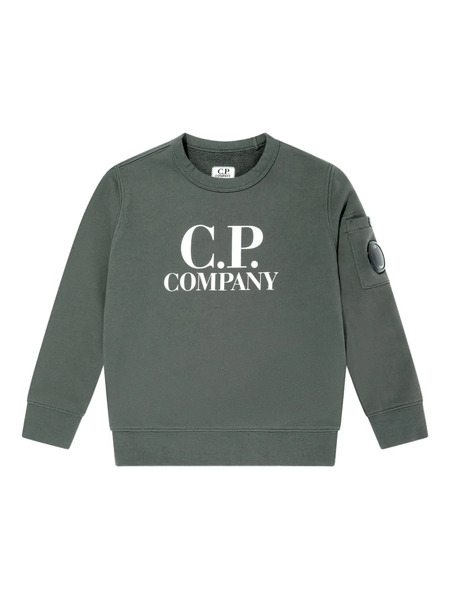  C.p. Company Kids Logo-print Sweatshirt - Green 